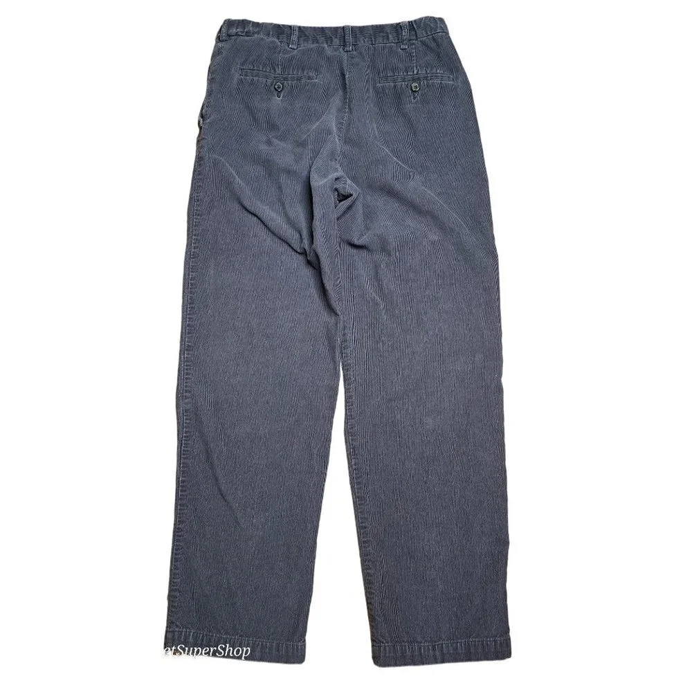 Vintage Haggar Mens Pants 34"x32" Blue/Gray Corduroy Straight Leg Flat Front - Picture 1 of 7